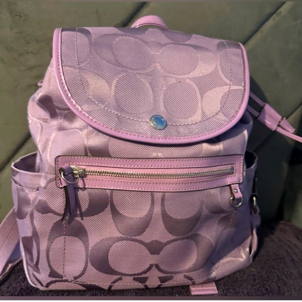 Coach Lavender Backpack with Flap Closure